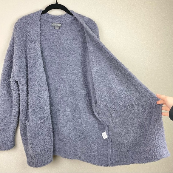 Barefoot Dreams Women’s Medium Cozy Chic Knit Open Front Cardigan Sweater Purple - Picture 11 of 16